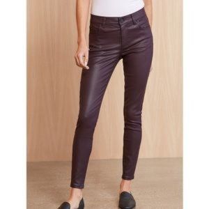 Evereve Kut from the Kloth  Skinny Faux Leather Look Dark Burgundy Pants, 2